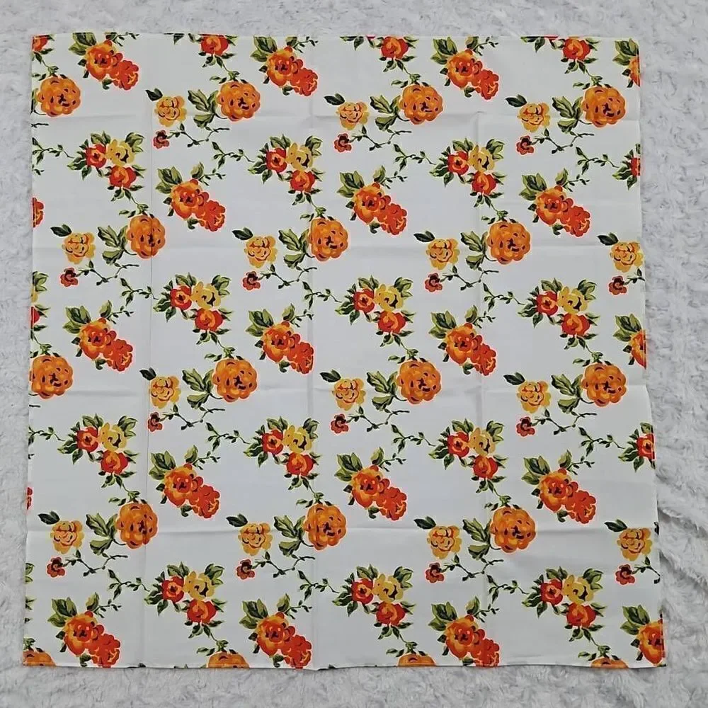 Lemlem White and Orange Floral Bandana Scarf for body or purse 22.5